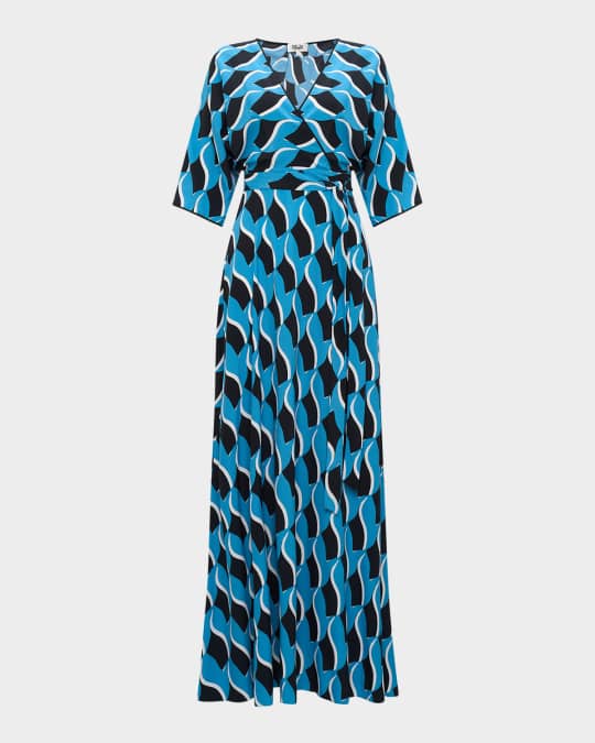 Diane von Furstenberg Eloise Geometric-Print Maxi Wrap Dress