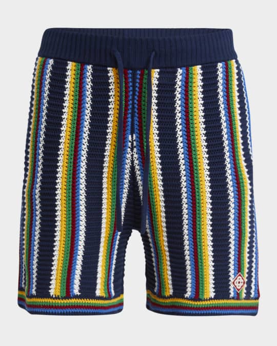 Men's Multicolor Crochet Shorts