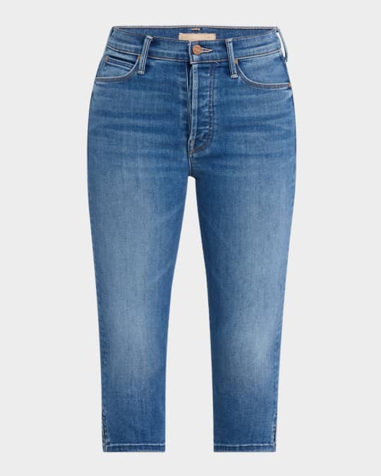 MOTHER The Stunner Zip Bunny Snip Capri Jeans | Neiman Marcus