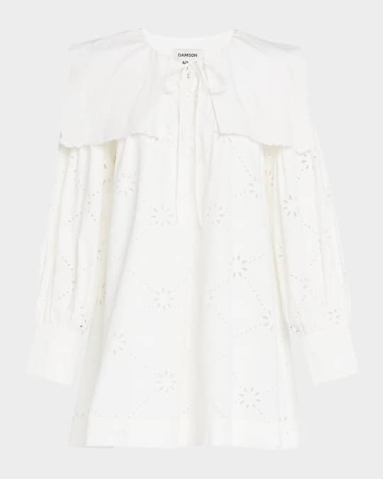 Damson Madder Cassidy Embroidered Long-Sleeve Mini Dress | Neiman