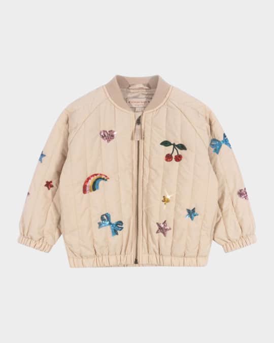 Konges Slojd Girl's Juno Sequined Scattered Patches Bomber