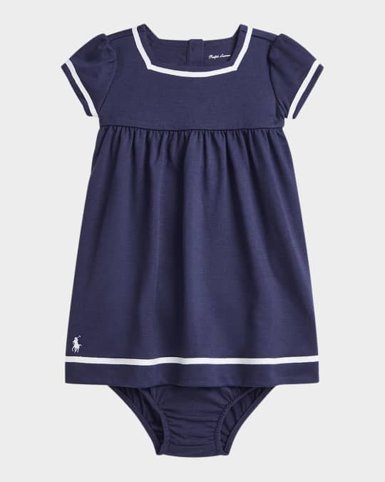 Girl's Nautical-Inspired Day Dress, Size 3M-24M