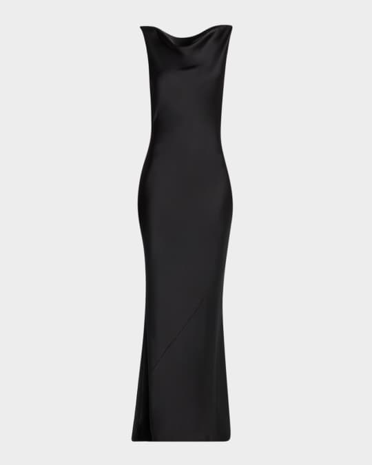 Sleeveless Low Back Drape Gown