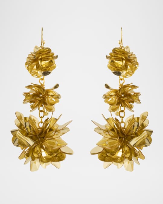 Carmine Triple Drop Earrings