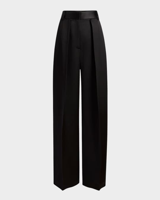 Maris Pleated Straight-Leg Pants