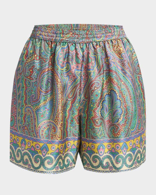 Paisley Silk Shorts