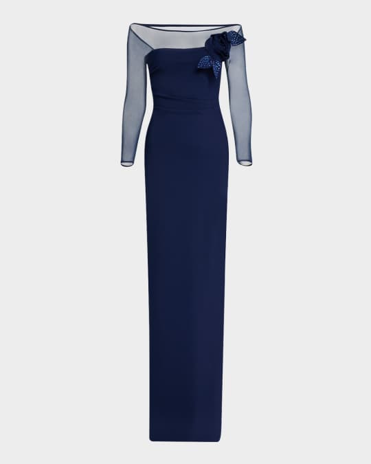 Saori Off-Shoulder Illusion Mermaid Gown