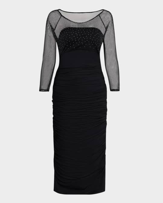 knee length dresses for ladies Jluxlabel Women's Opulent Ruched Midi Dress