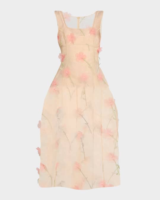 Balconette Bust Sheer Midi Dress