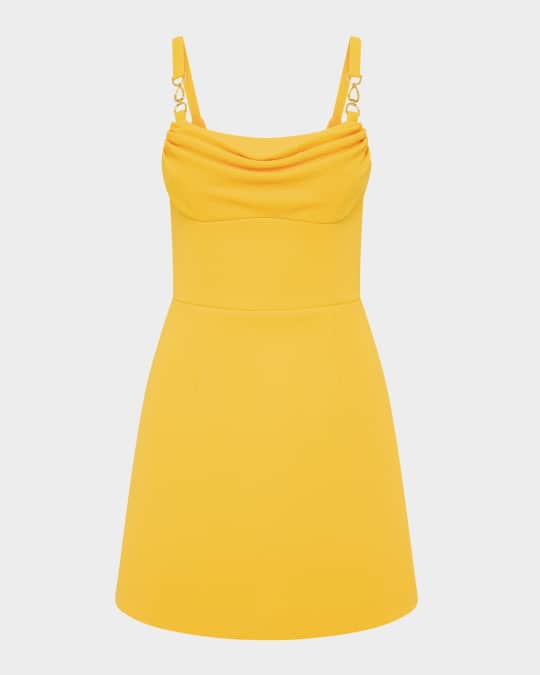 Leona Cowl-Neck Chain Strap Mini Dress