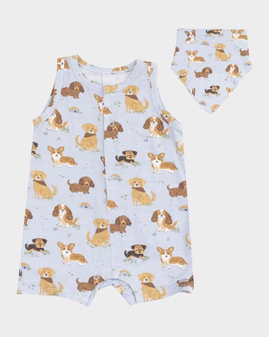 Boy's Best Friends Dog Playsuit, Size 3M-24M
