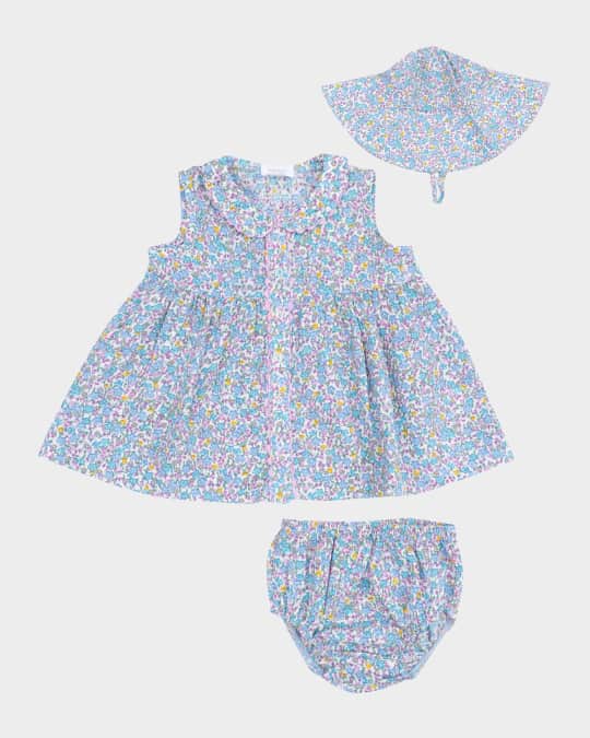 Girl's Flowers & Berries Dress W/ Sun Hat & Bloomers, Size 6M-24M