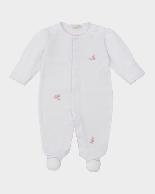 Kissy Kissy Girl's Premier Hand Embroidered Bunny Patch Footie, Size ...