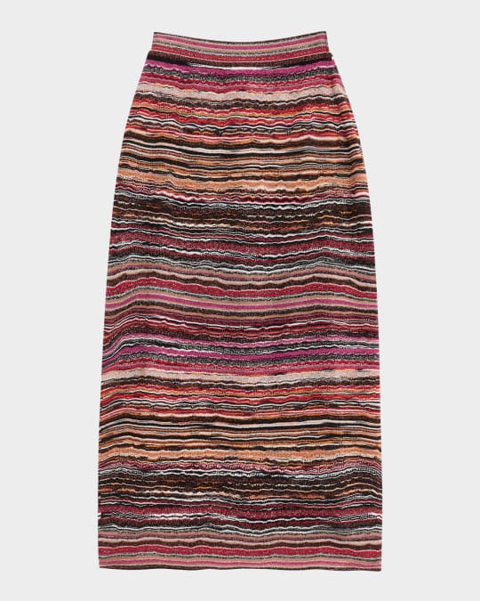 Metallic Striped Pencil Skirt