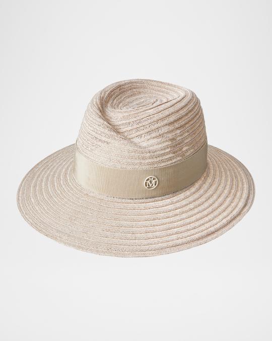 Maison Michel Virginie ストローハット Maison Michel Virginie Straw Fedora Hat | Neiman Marcus
