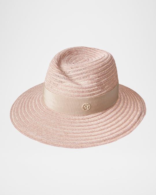 Maison Michel Virginie ストローハット Maison Michel Virginie Straw Fedora Hat | Neiman Marcus
