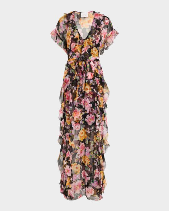 chinese dress ladies Johnny Was Twilight Silk Maxi Dress