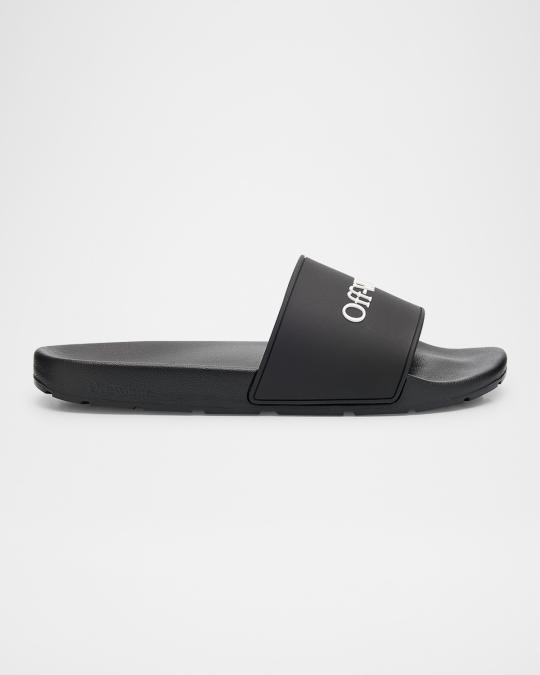 Off-White Bookish Logo Slide Sandals Off-White Bookish logo-print Slides | Black | FARFETCH main image 2
