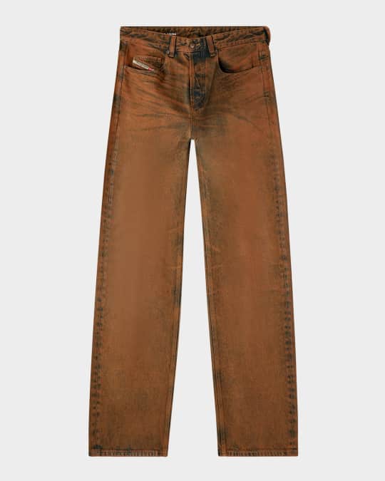 パンツ diesel brown skinny coating Diesel Men's Coated Baggy Jeans | Neiman Marcus