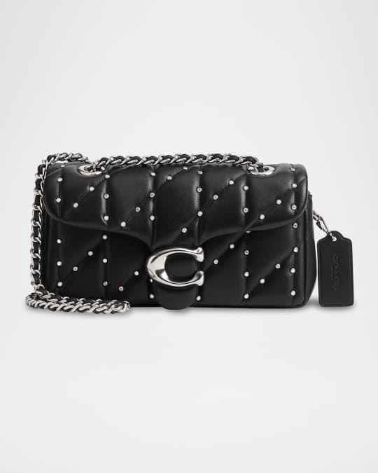 新作 COACH★タビー 20 キルティング & クリスタル リベット Coach Tabby 20 Crystal Rivet Quilted Leather Shoulder Bag