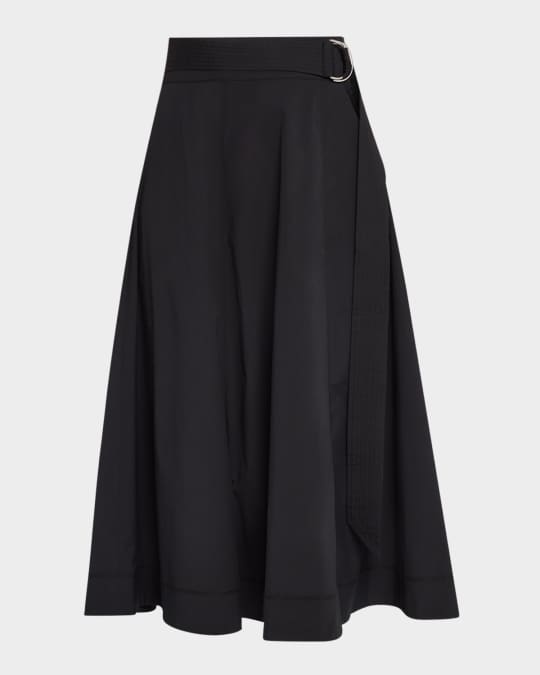 Facia Belted A-Line Midi Skirt