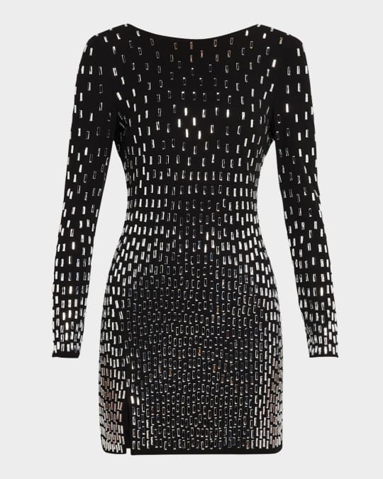 crystal bodycon dress Black Crystal Sheath Bodycon Party Dress L