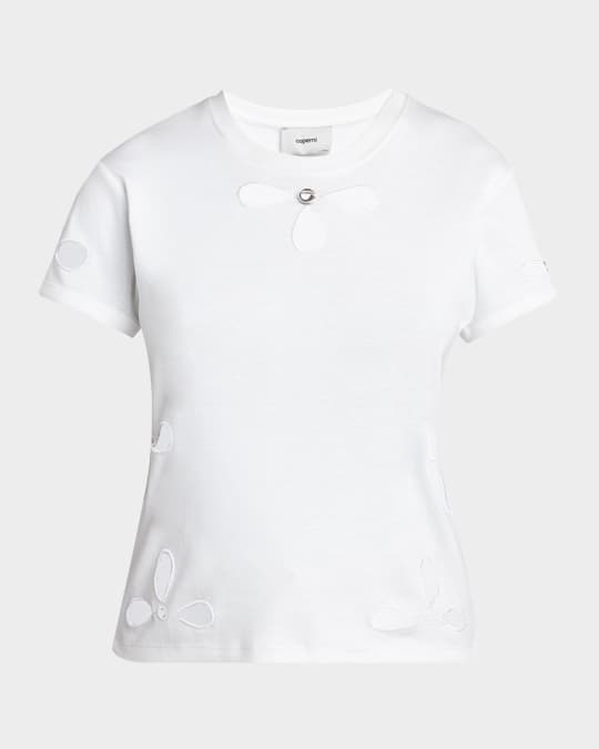 Petal Embroidered Slim Fit T-Shirt