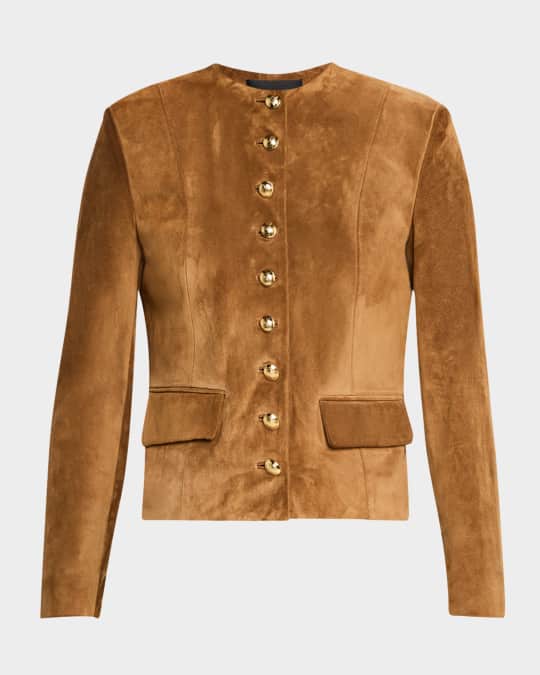 Nili Lotan Nanon Short Suede Jacket | Neiman Marcus