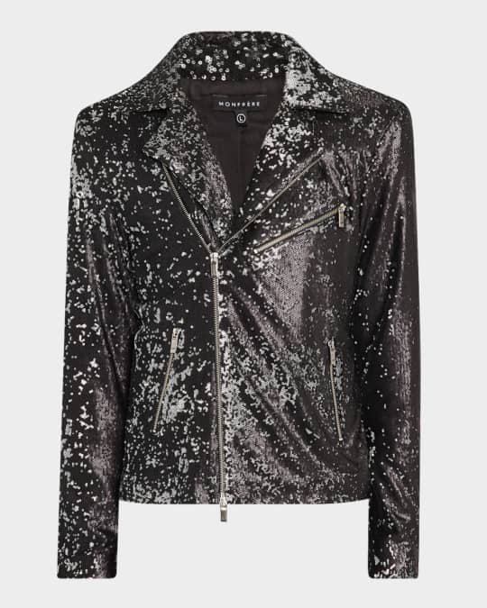 Men's Blake Noir Paillette Moto Jacket