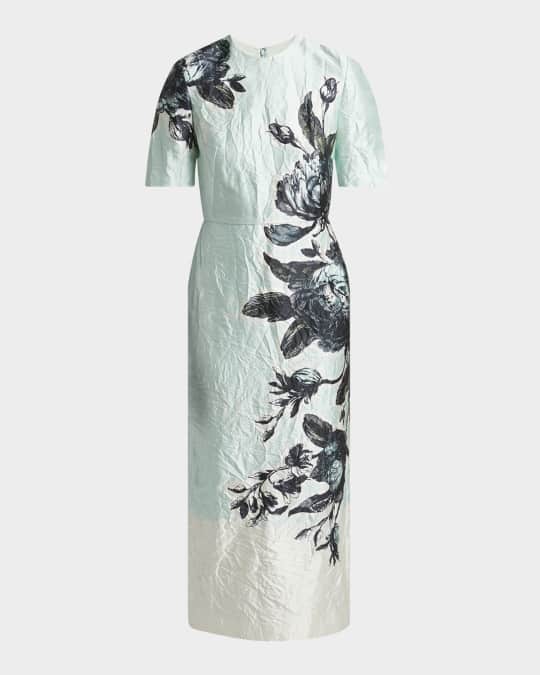 ERDEM アーデム ワンピース Flared floral midi dress1058016 Erdem Floral Fit-Flare Short Sleeve Midi Shirtdress