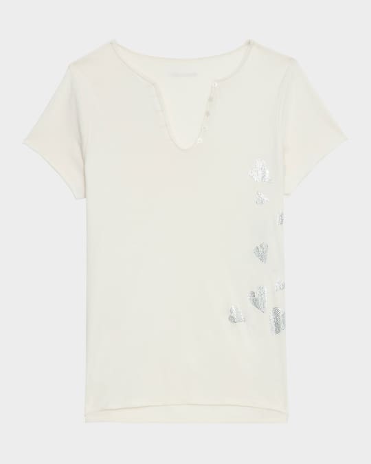 Zadig & Voltaire Tunisien Heart Embellished T-Shirt | Neiman