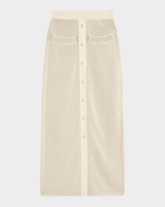 Striped Cotton Knit Maxi Skirt