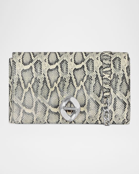 G Snake Printed Leather Crossbody Bag