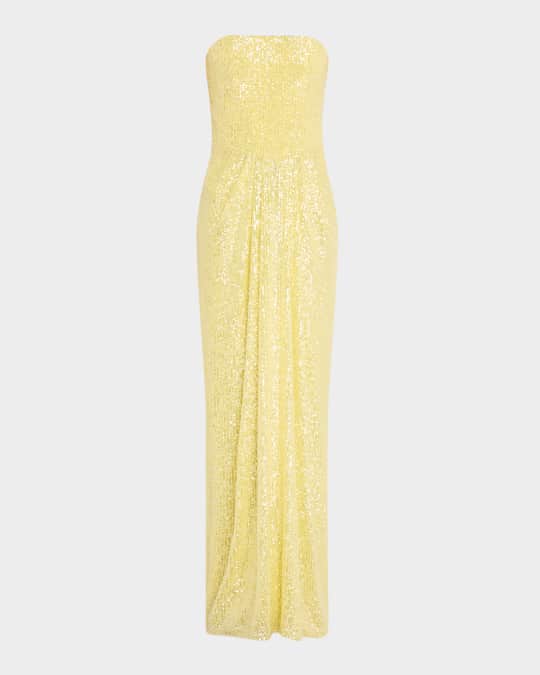 pamella roland sequin dress pamella roland gown sequins Gold size 12