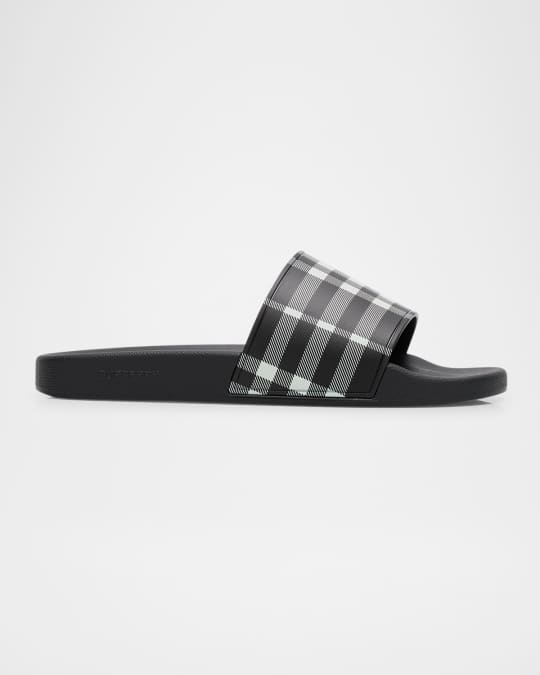 Burberry Men's Furley Check Slide Sandals | Neiman Marcus