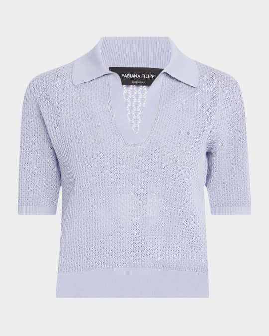 Diamond Mesh Cotton Polo