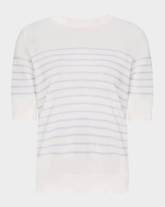 Striped Linen-Cotton Sweater