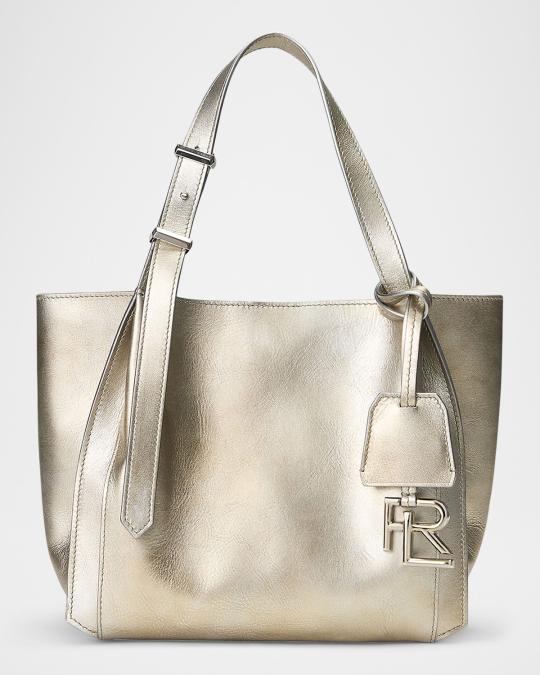 Ralph Lauren Collection RL 888 Small Metallic Calfskin Tote Bag