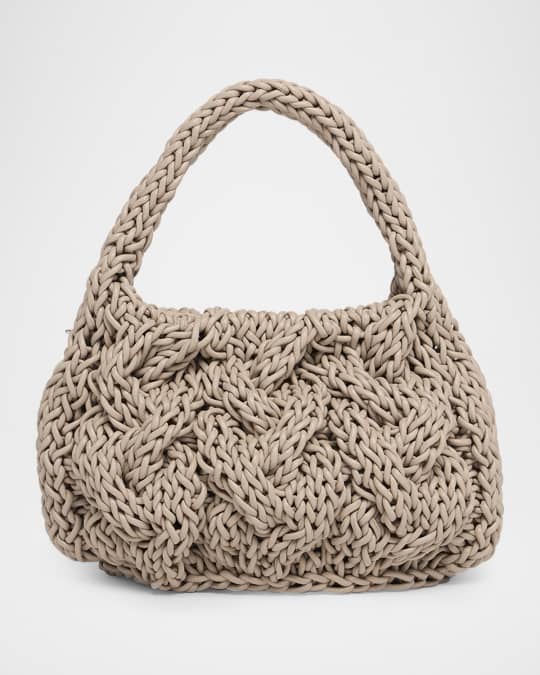 【送料&関税込】J.W. Anderson Small Cable Knitted Top Handle SMALL CABLE KNIT BAG - LEATHER DRAWCORD TOP HANDLE BAG – JW