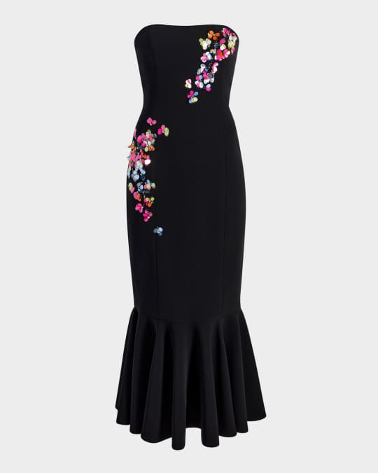 Juniper Sequined Strapless Midi Dress