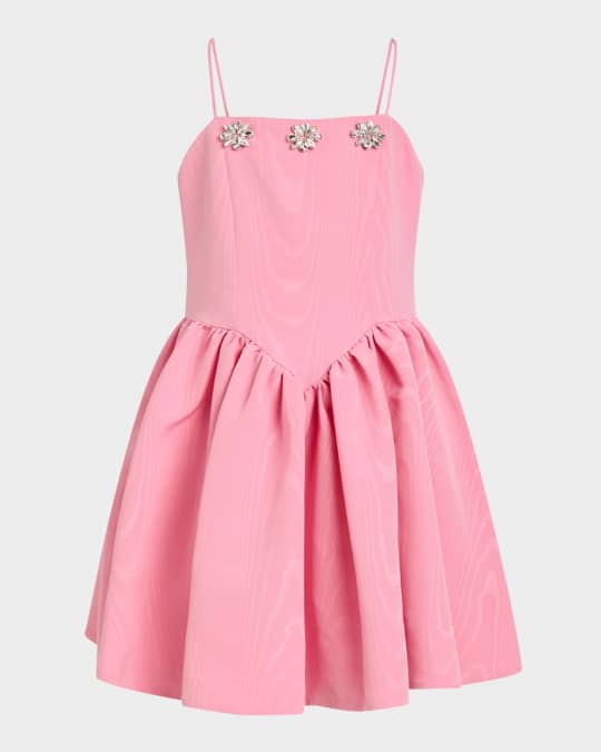 Girl's Eden Floral Embellished Mini Dress, Size 4-14