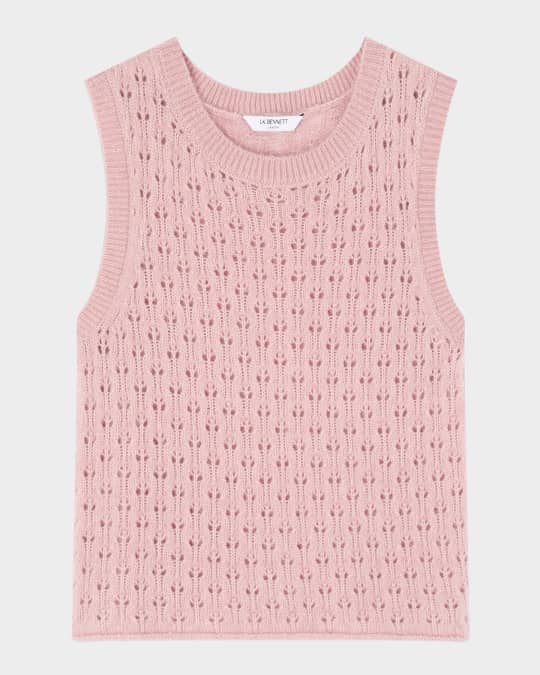 Gaia Pointelle-Knit Wool Vest