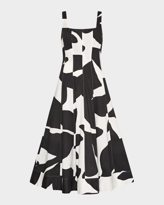 Grand Foliage Cotton Poplin Midi Dress