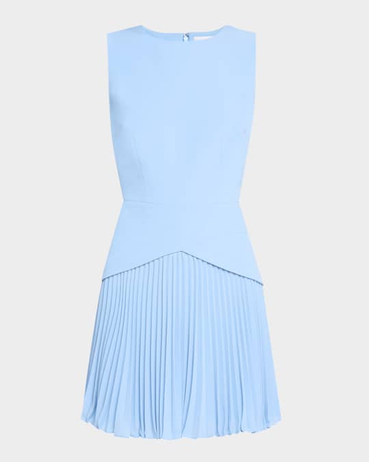haddy sleeveless pleated mini dress Milly Haddy Sleeveless Pleated Mini Dress