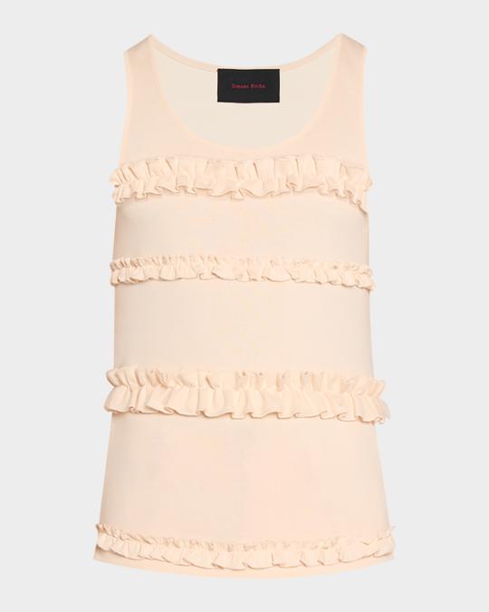 Simone Rocha Men's Ruffle Frill Tank Top | Neiman Marcus