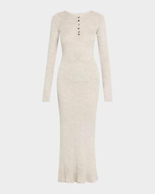 Tilda Cashmere Jersey Henley Midi Dress