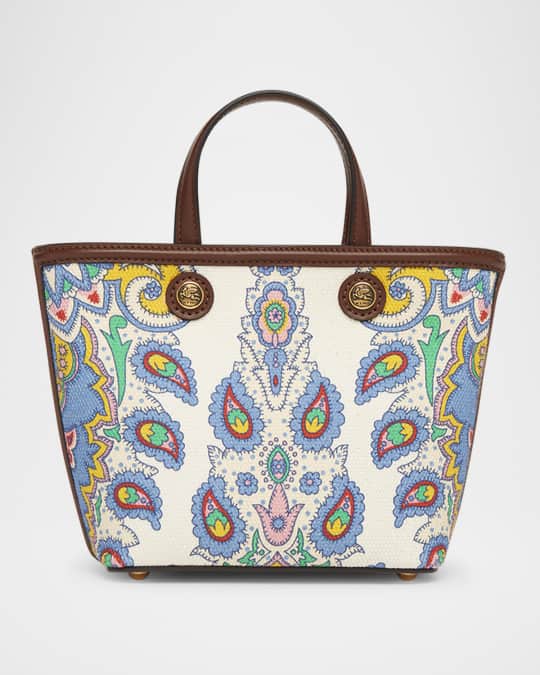 Etro Mini Essential Printed Canvas Shopping Tote Bag