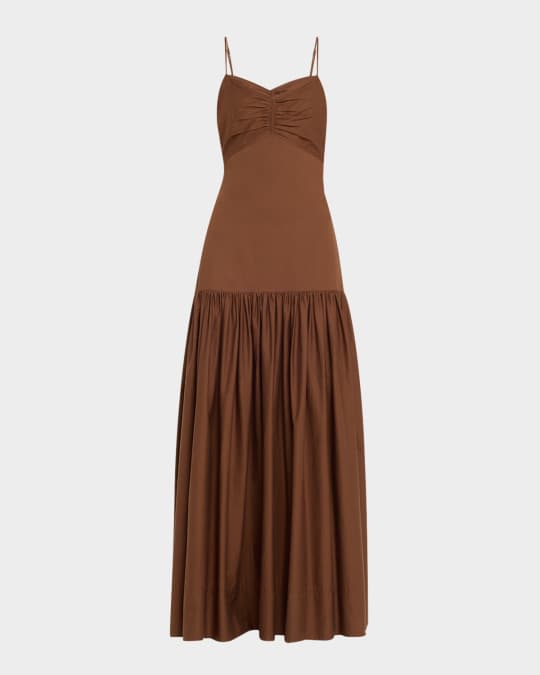 green emerald velvet dress Tassia Drop Waist Maxi Dress