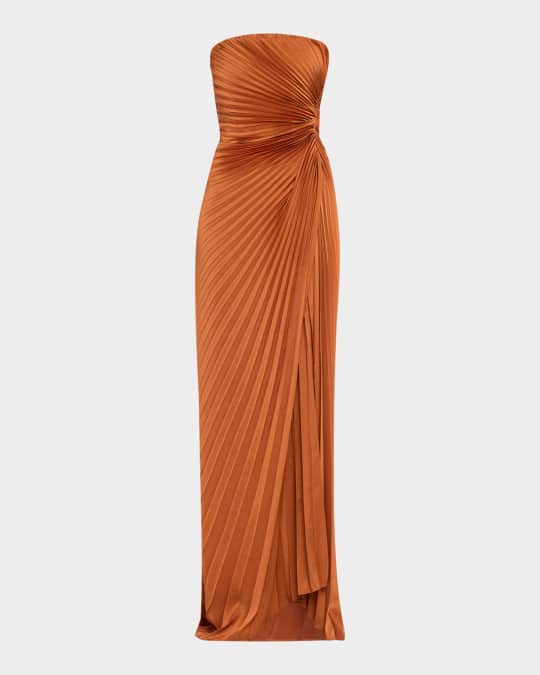 Layla Pleated Strapless Gown