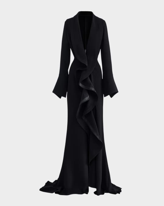 Maticevski Jupiter Ruffle Long-Sleeve Gown | Neiman Marcus
